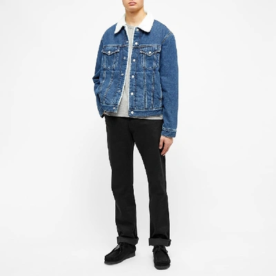 Shop Calvin Klein Sherpa Lined Denim Jacket In Blue