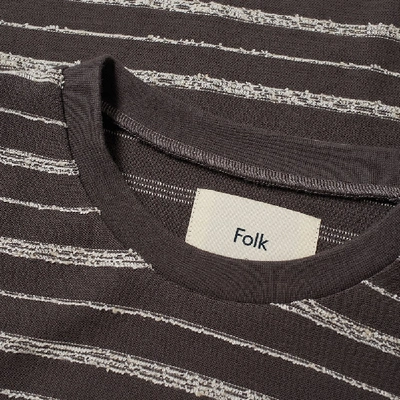 Shop Folk Long Sleeve Textured Stripe Tee In Grey