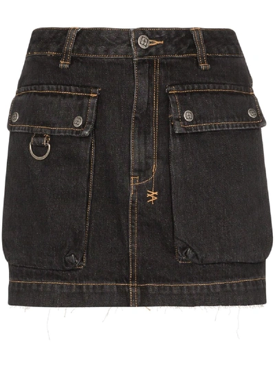 Shop Ksubi Krew Denim Mini Skirt In Black