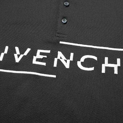 Shop Givenchy Split Logo Polo In Black