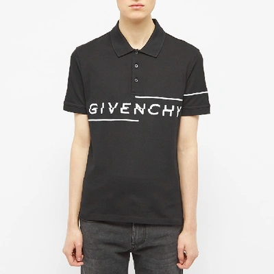 Shop Givenchy Split Logo Polo In Black