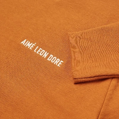 Shop Aimé Leon Dore Long Sleeve Jersey Logo Tee In Orange