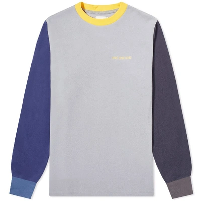 Shop Aimé Leon Dore Long Sleeve Fleece Colourblocked Tee In Grey