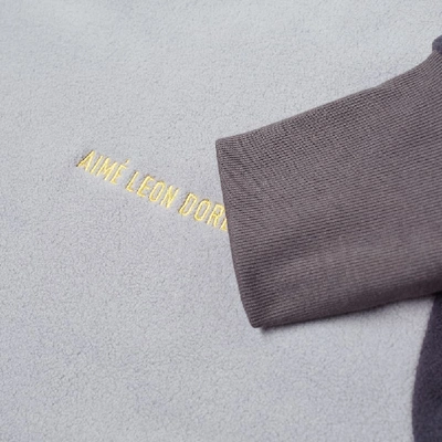Shop Aimé Leon Dore Long Sleeve Fleece Colourblocked Tee In Grey