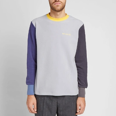 Shop Aimé Leon Dore Long Sleeve Fleece Colourblocked Tee In Grey