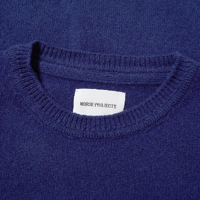 Shop Norse Projects Sigfred Lambswool Crew Knit In Blue