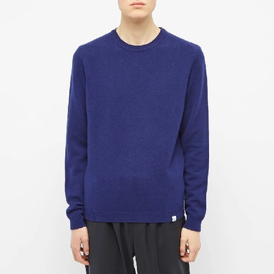 Shop Norse Projects Sigfred Lambswool Crew Knit In Blue