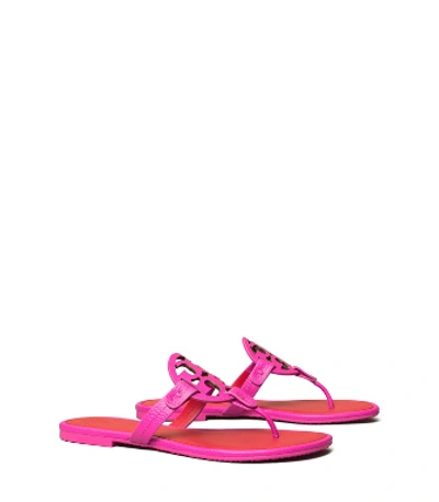 Shop Tory Burch Miller Sandal, Tumbled Leather In Imperial Pink/brilliant Red