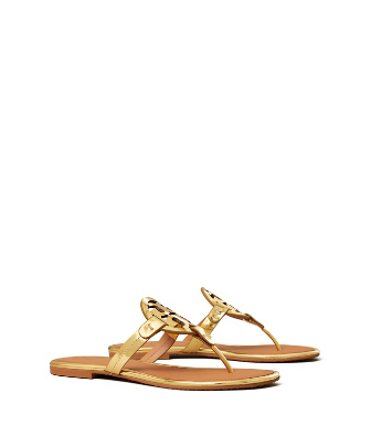 tory burch metallic gold miller sandal