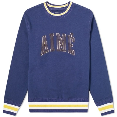 Shop Aimé Leon Dore Collegiate Crew Sweat In Blue