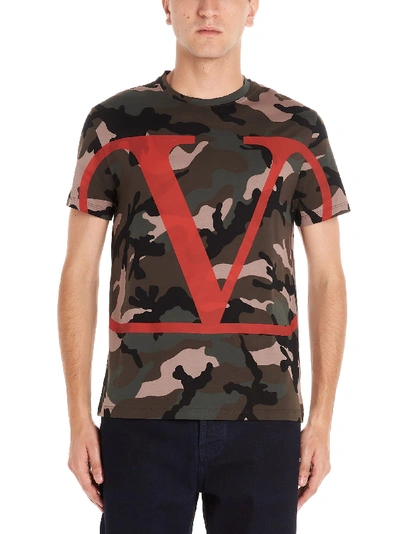 Shop Valentino Multicolor Cotton T-shirt