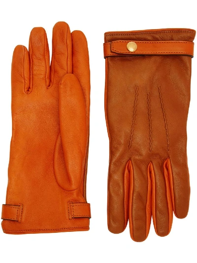 Shop Burberry Zweifarbige Handschuhe In Brown