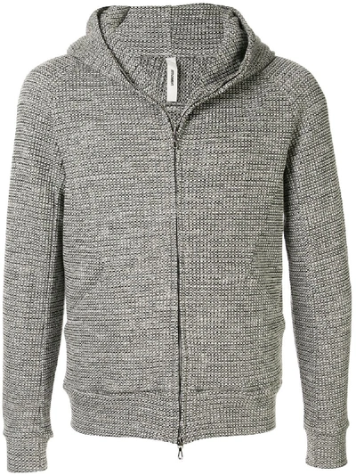 Shop Attachment Textured Flannel Hoodie In Grey