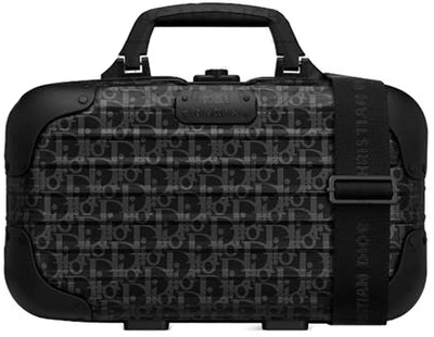 Pre-owned Dior X Rimowa Carry-on Case Aluminium  Oblique Black