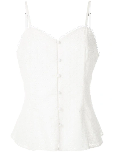 Shop Alcaçuz Marcial Broderie Anglaise Tank In White