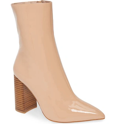 Shop Jeffrey Campbell Siren Pointed Toe Bootie In Nude Patent