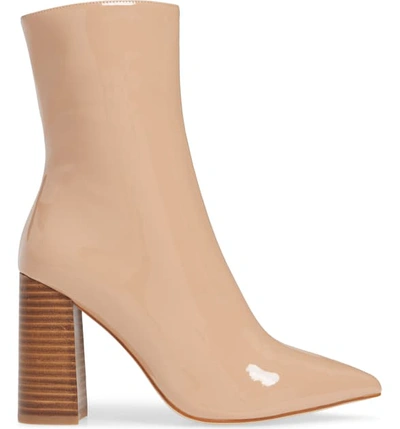 Shop Jeffrey Campbell Siren Pointed Toe Bootie In Nude Patent