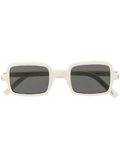 Shop Saint Laurent Square-frame Sunglasses In White