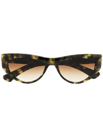 Shop Christian Roth Tortoiseshell Cat-eye Frame Sunglasses In Green
