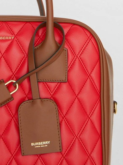 Shop Burberry Medium Quilted Lambsk In Bright Red