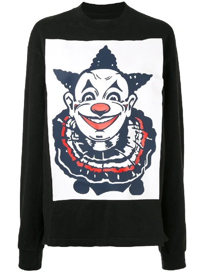 Shop Aganovich Clown Print Longsleeved T-shirt In Black