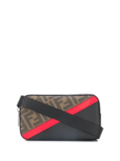 Shop Fendi Micro Ff Logo Camera Bag In Brown