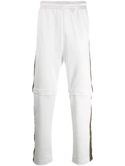 Shop Fendi Logo-stripe Detachable-leg Trousers In White