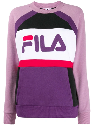 Shop Fila Logo Print Sweatshirt In 粉色