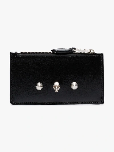 Shop Alexander Mcqueen Black Skull Stud Leather Pouch