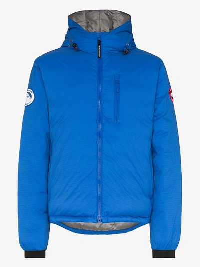 Shop Canada Goose Blue Lodge Hooded Padded Jacket