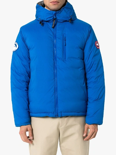 Shop Canada Goose Blue Lodge Hooded Padded Jacket