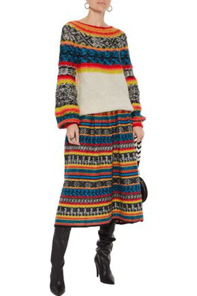 Shop Mes Demoiselles Goyave Brushed Fair Isle Knitted Sweater In Ecru