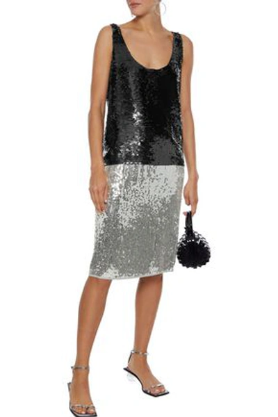 Shop Mes Demoiselles Rivers Sequined Stretch-jersey Tank In Black