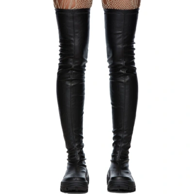 Shop Alyx 1017  9sm Black Fixed Sole Thigh-high Boots In 001 Black