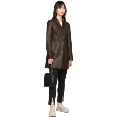 Shop The Row Brown Leather Nedifa Coat