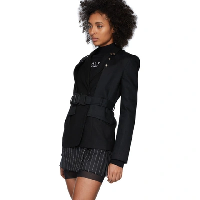 Shop Alyx 1017  9sm Black Wool Double-up Blazer In 001 Black