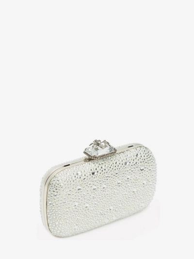 Shop Alexander Mcqueen Spider Box Clutch In Silver/crystal