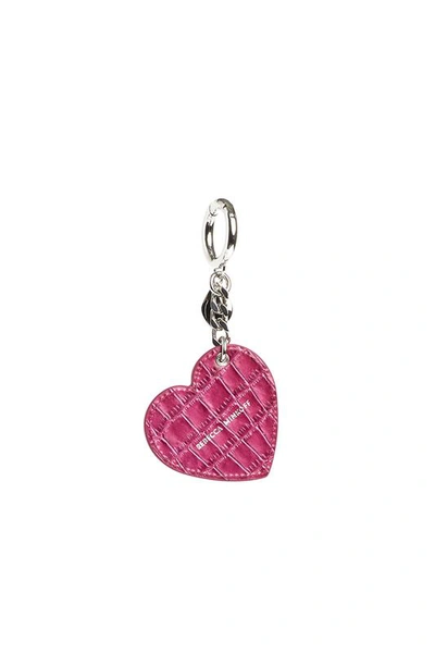 Shop Rebecca Minkoff Heart Key Fob In Dark Raspberry