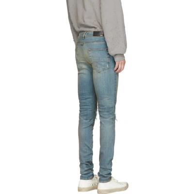 Shop Amiri Indigo Animal Print Mx1 Jeans In Ince