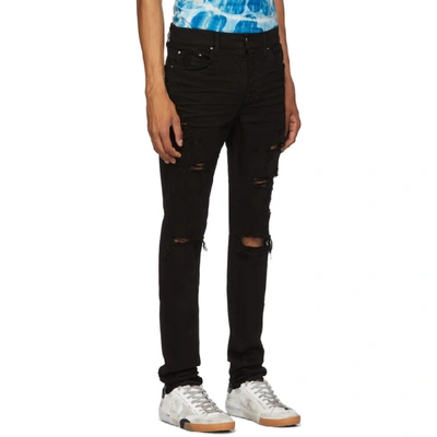 Shop Amiri Black Thrasher Plus Jeans In Blk