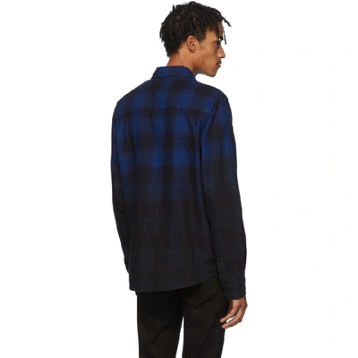 Shop Amiri Blue And Black Flannel Dip-dye Shirt In Bba