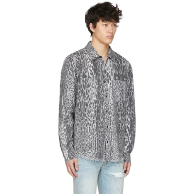 Shop Amiri Grey Flannel Leopard Shirt In Wle
