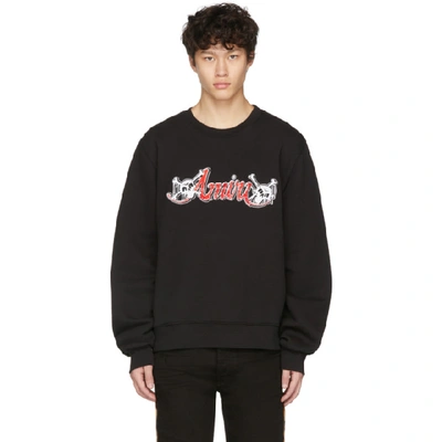 Shop Amiri Black Motley Crue Sweatshirt In Blk