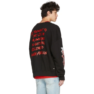 Shop Amiri Black Oversized Motley Crue Dr Feelgood Sweatshirt In Blk