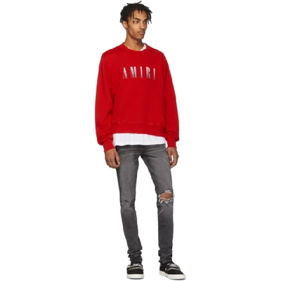 Shop Amiri Red Logo Core Sweatshirt In Rgr