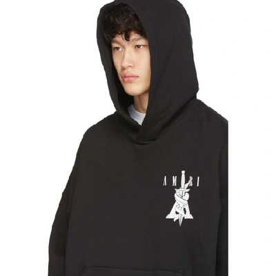 Shop Amiri Black Oversized Daggers Hoodie In Blk