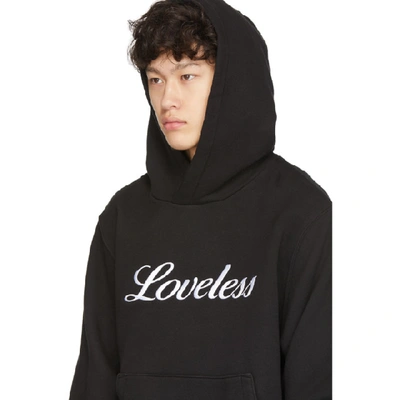 Shop Amiri Black Loveless Embroidered Hoodie In Blk