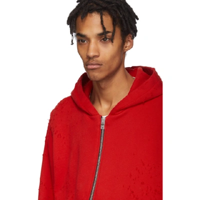 Shop Amiri Red Shotgun Hoodie