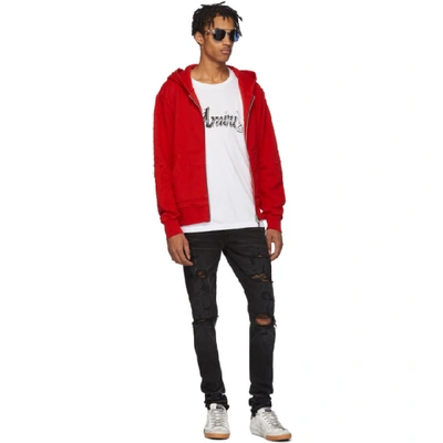 Shop Amiri Red Shotgun Hoodie