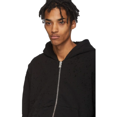 Shop Amiri Black Shotgun Zip Hoodie In Blk